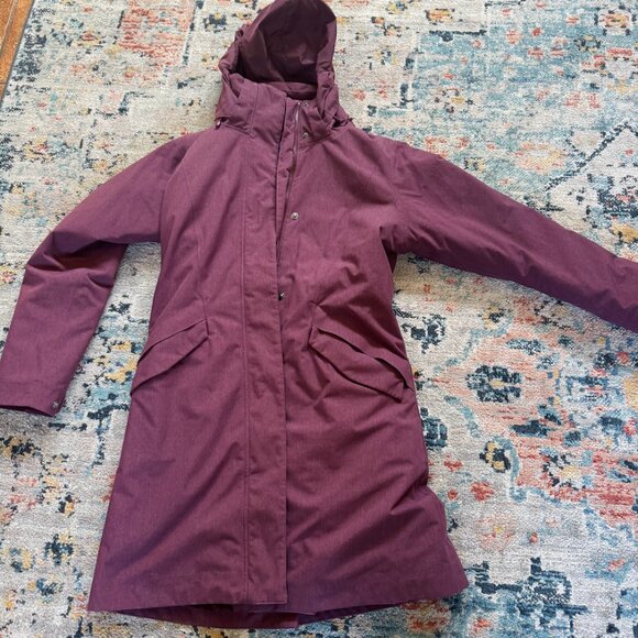 Women PATAGONIA Tres 3-in-1 Down Insulated Parka Coat, Medium Red Maroon Purple